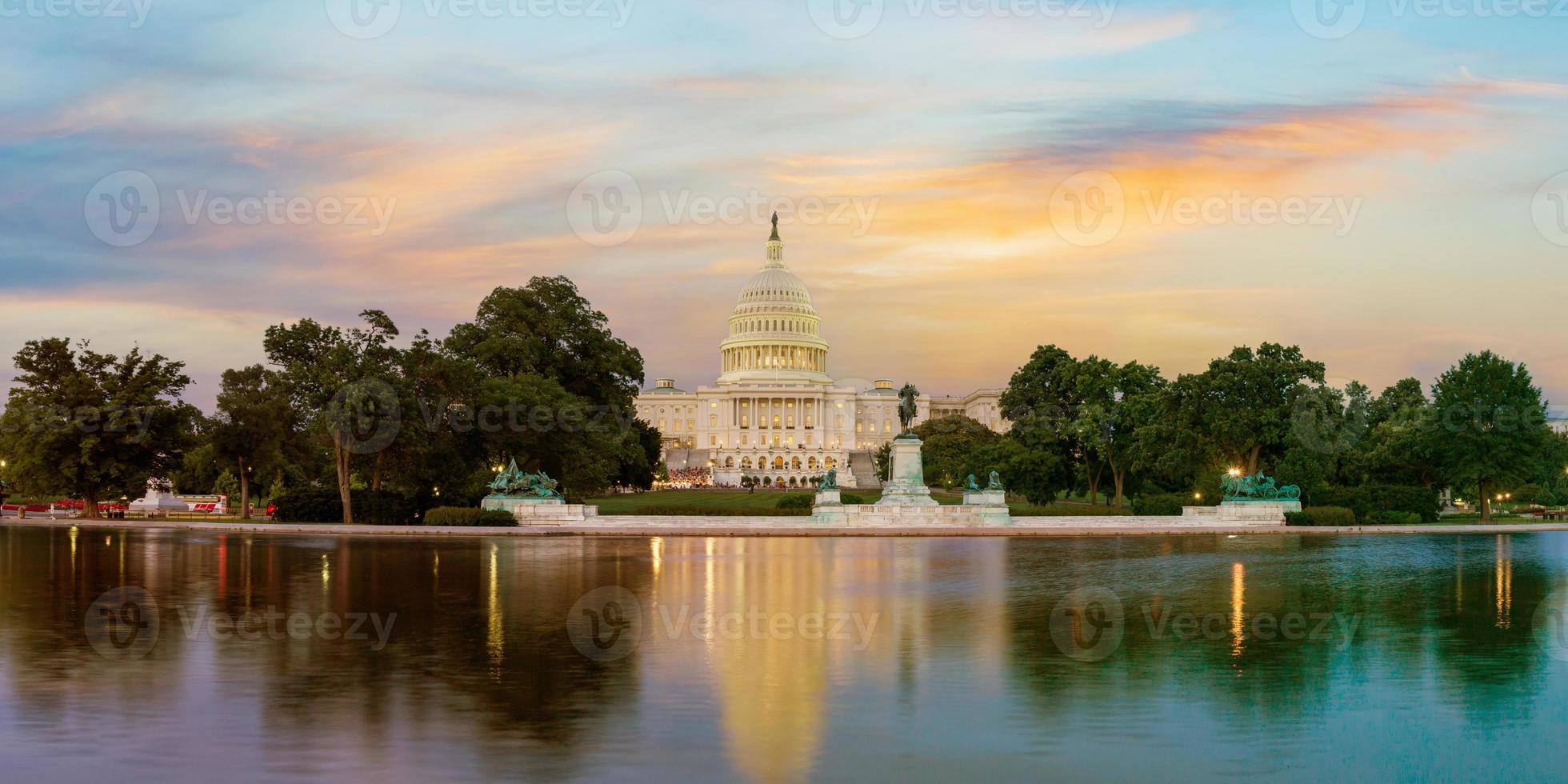 USA pf america capitol byggnad på soluppgång och solnedgång foto