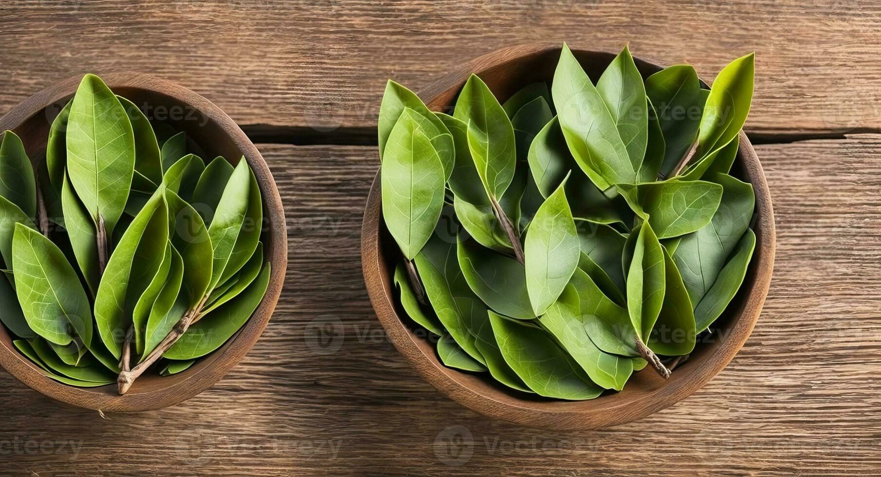 bukt blad i en skön skål. ai generation foto