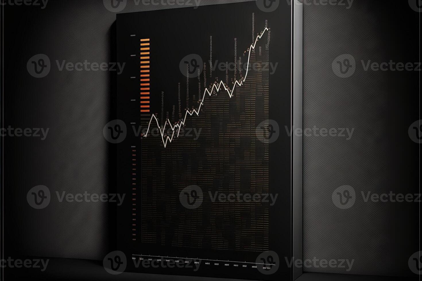 abstrakt företag Diagram med trend linje Graf och stock tal illustration generativ ai foto