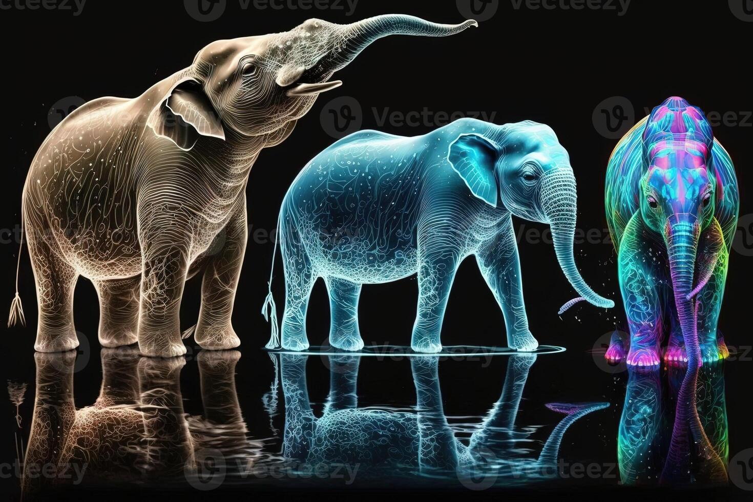 framtida Zoo zoologisk parkera erbjudande besökare levande holografiska och mekanisk versioner av några av de värld mest fascinerande varelser illustration generativ ai foto
