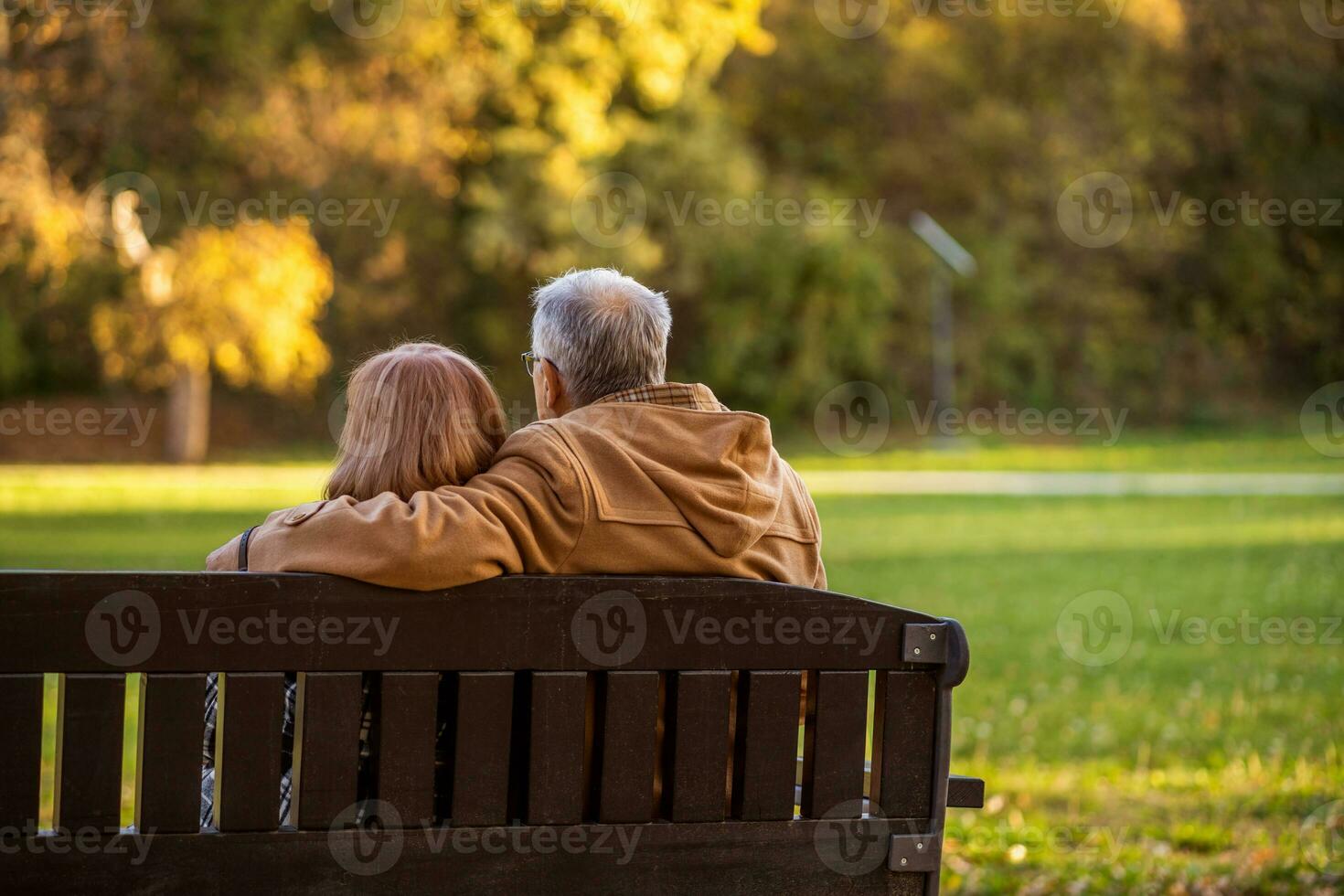 en senior par utgifterna tid tillsammans i de parkera foto