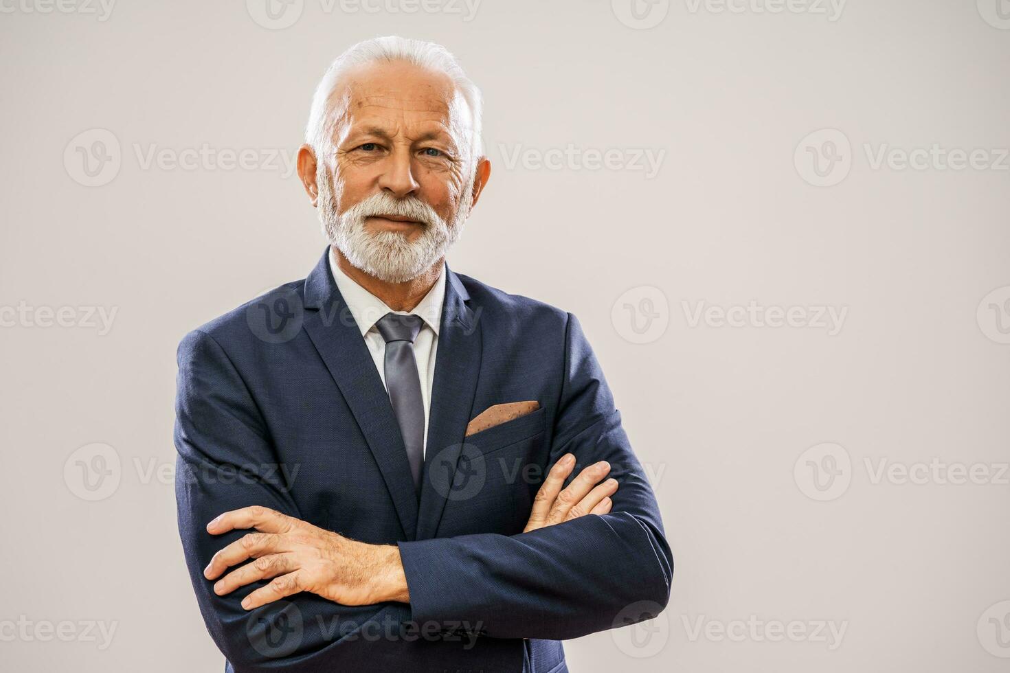 porträtt av en Lycklig senior affärsman foto