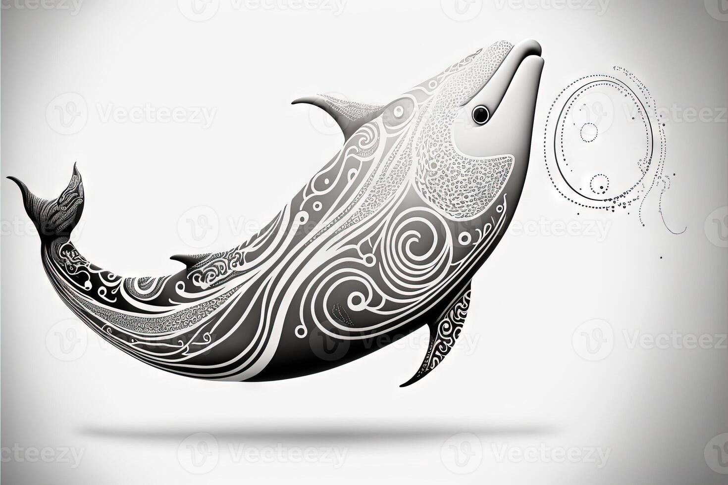 maori stam- val skiss polynesisk tatuering mönster illustration generativ ai foto