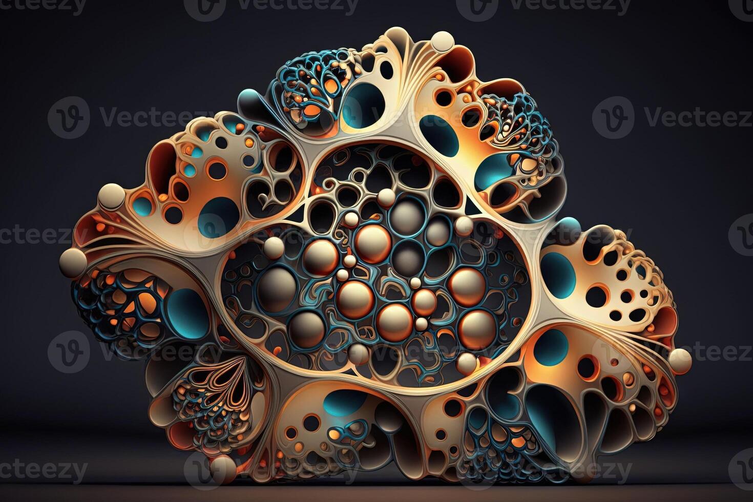 abstrakt form inspirerad förbi molekyl biologi och biokemi illustration generativ ai foto