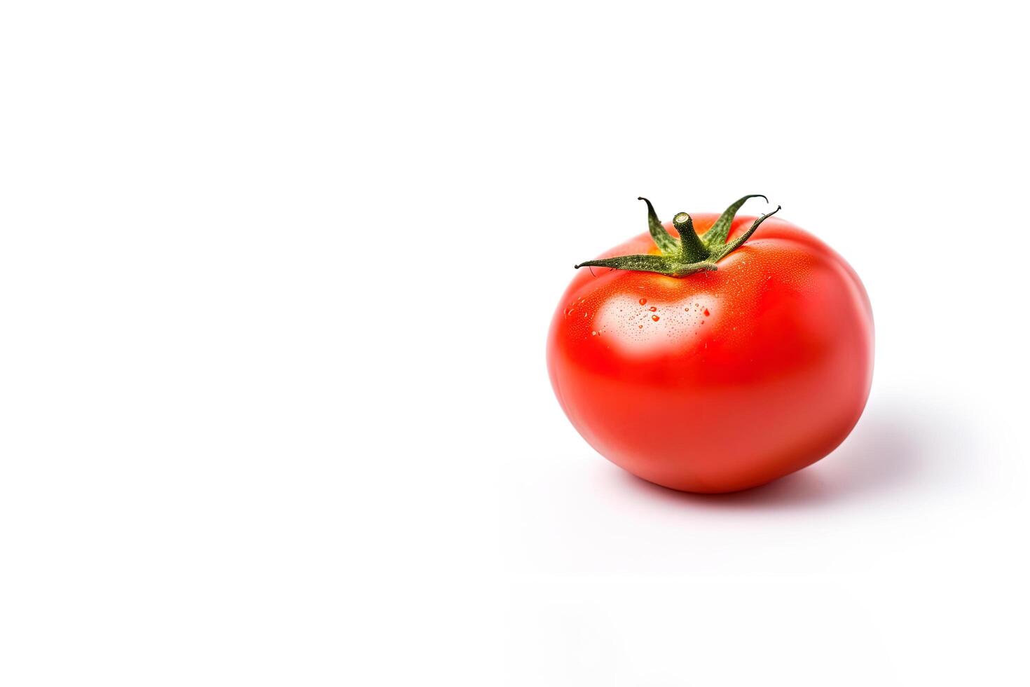 färsk hela röd tomat isolerat på vit bakgrund med kopia Plats. ai genererad foto