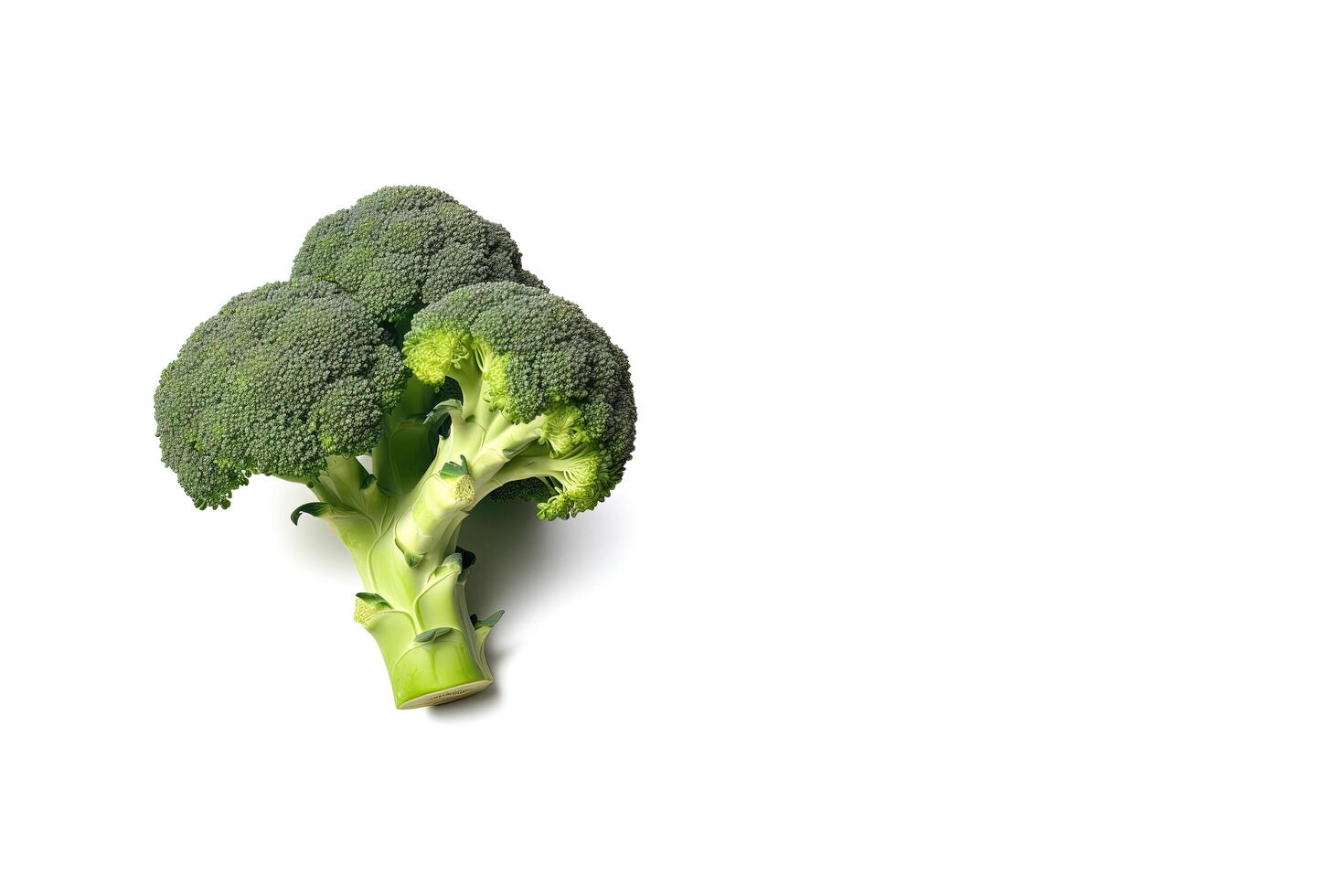 färsk broccoli isolerat på vit bakgrund med kopia Plats. ai genererad foto