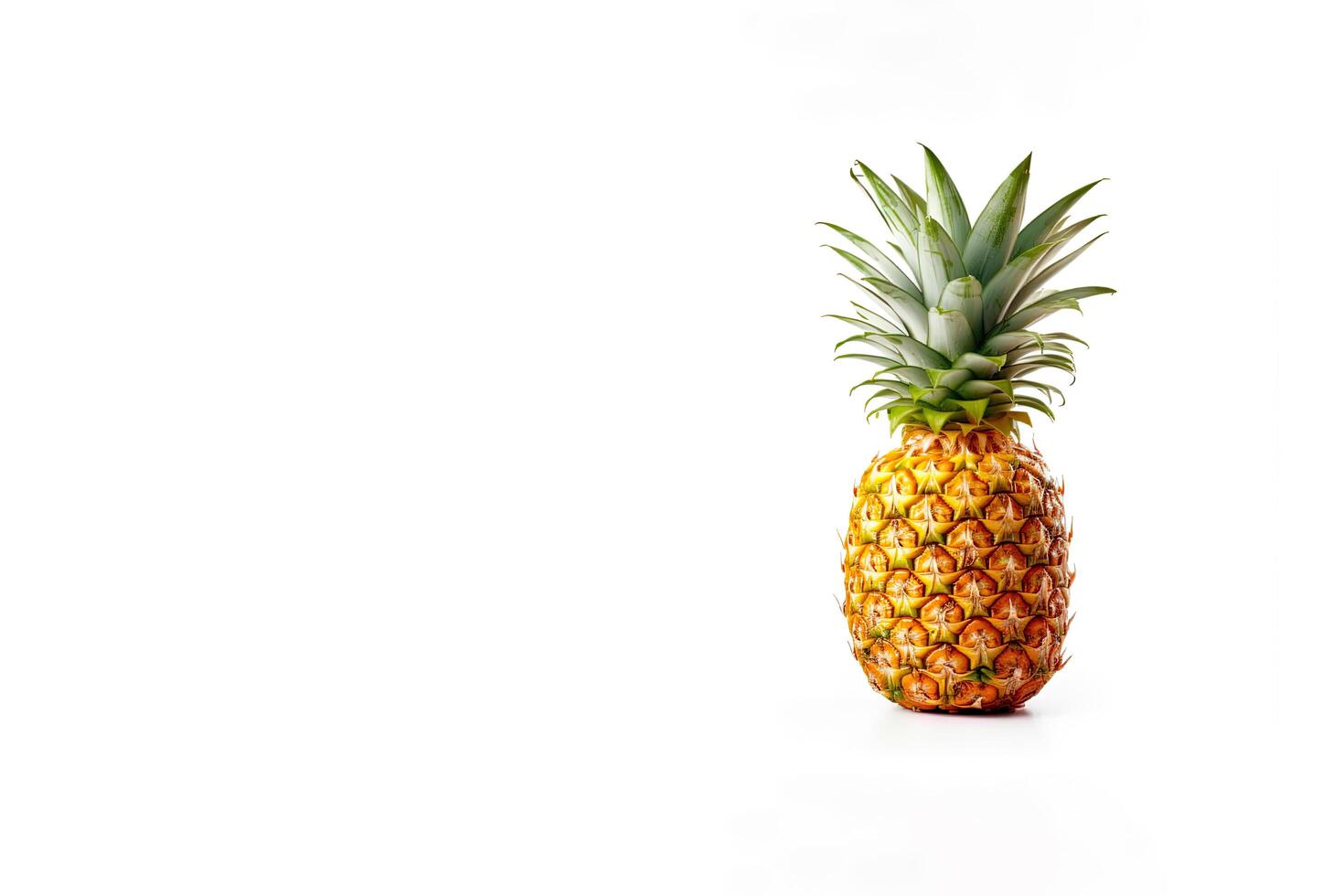 färsk mogen ananas isolerat på vit bakgrund med kopia Plats. ai genererad foto