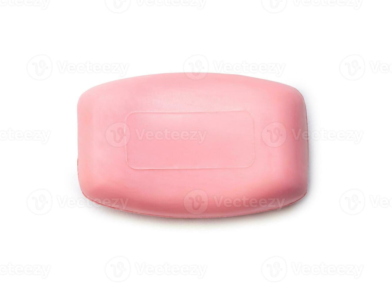 enda torr rosa tvål bar isolerat på vit bakgrund med klippning väg foto