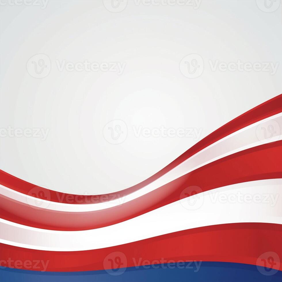 USA dag hälsning kort med förenad stater nationell flagga bakgrund och amerikan färger. ai generativ foto