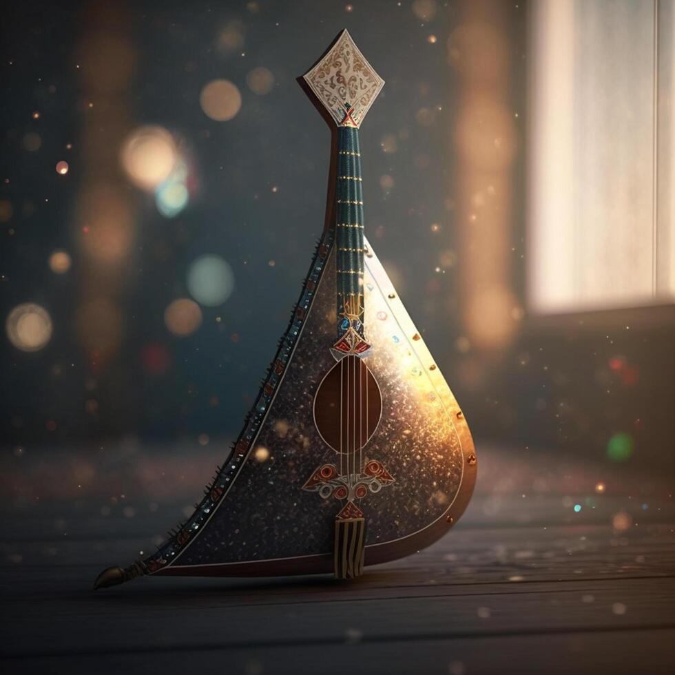melodisk charm av de balalajka traditionell ryska strängad instrument ai genererad foto