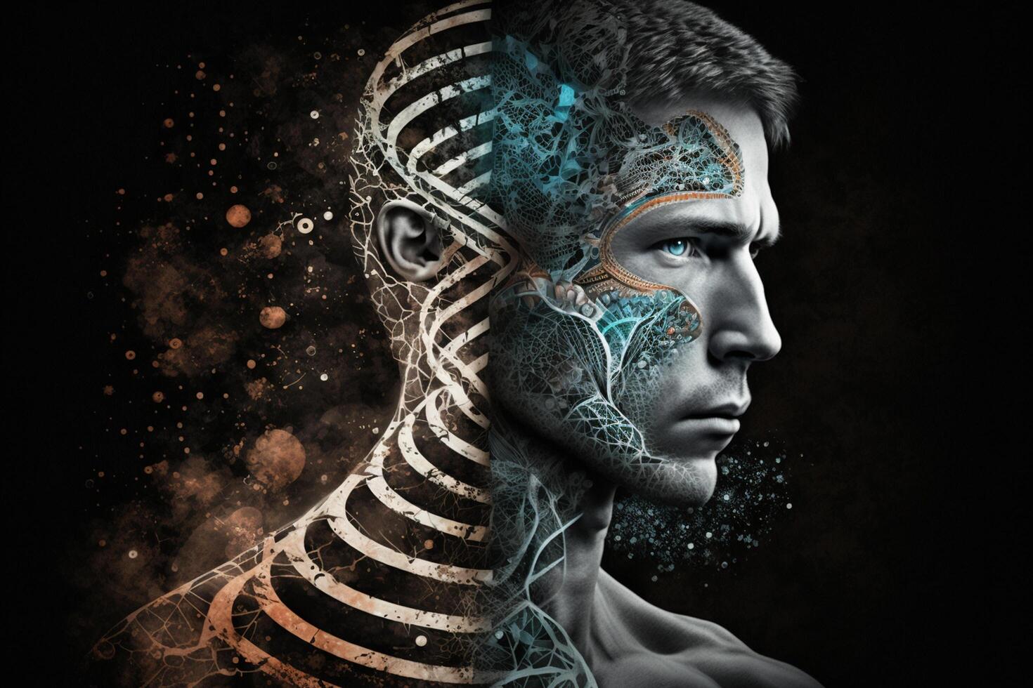 mänsklig genetisk koda illustration ai genererad foto