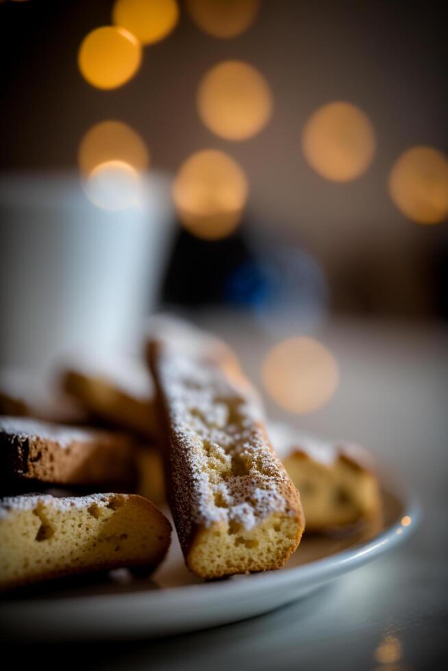 erfarenhet Italiens finaste med vår äkta och utsökt biscotti småkakor ai genererad foto