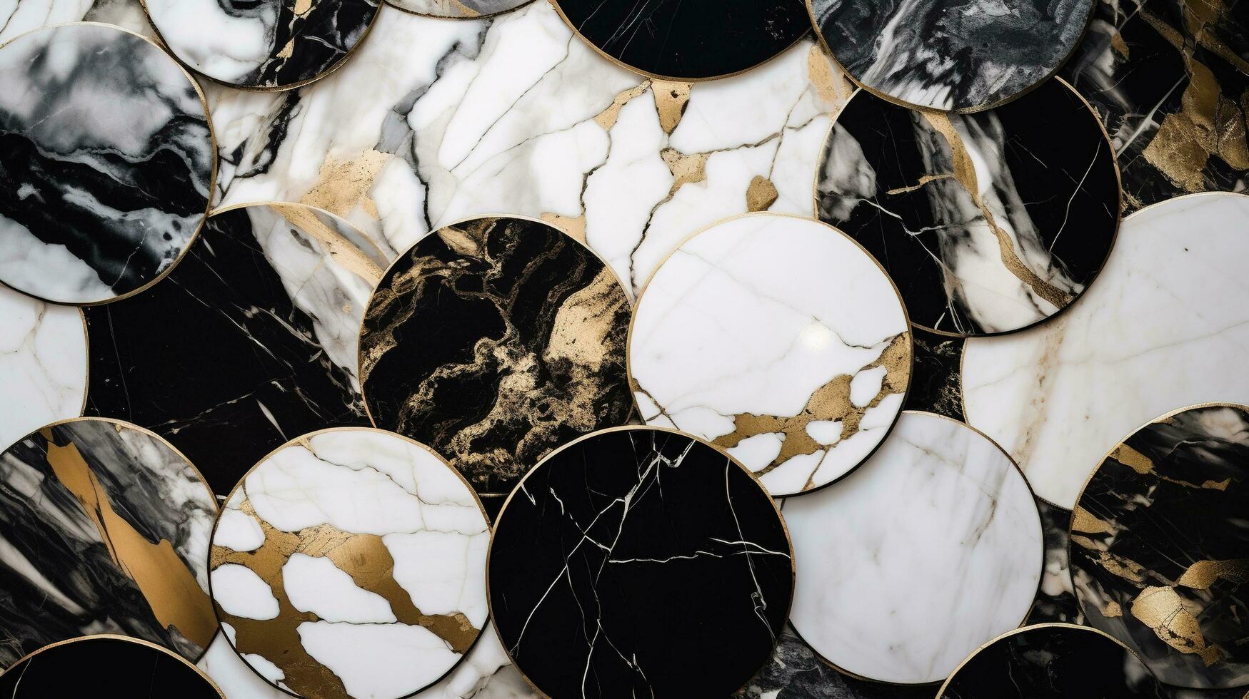 guld marmor plattor med svart och vit bakgrund foto