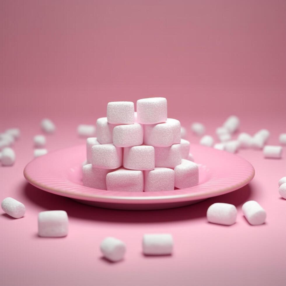 seg godis eller marshmallows är mjuk. ai genererad foto