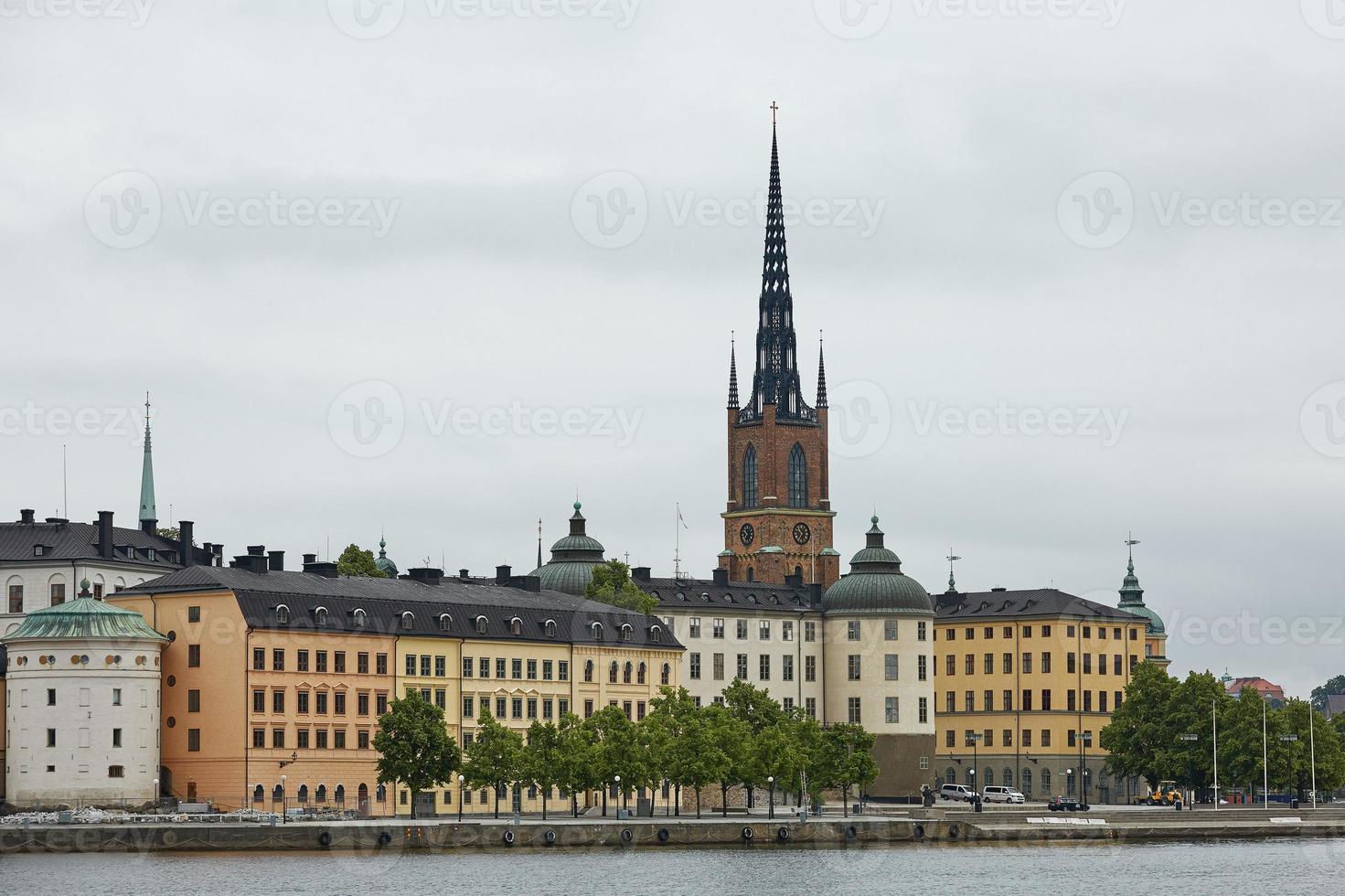 panoramautsikt över Stockholms stad och Evert taubes terrass från Stockholms stadshus foto