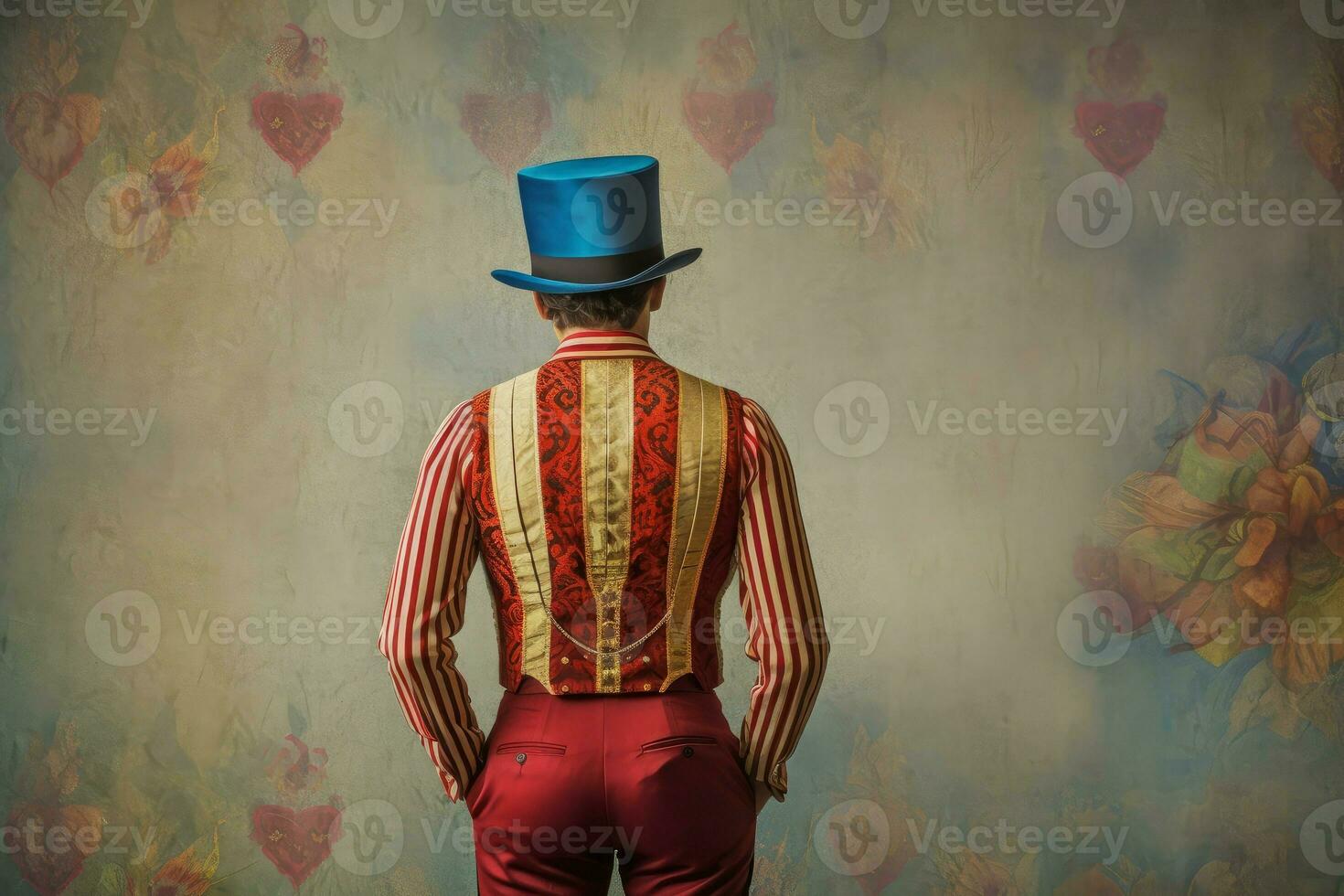 cirkus tält arena artist man modell. generera ai foto