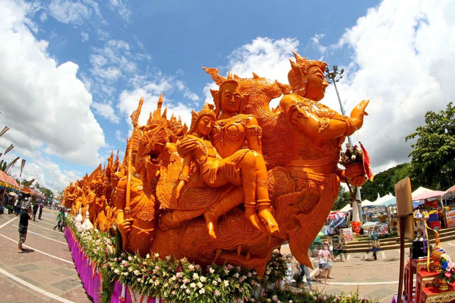 ljusvaxfestival i Ubon Ratchathani, Thailand foto