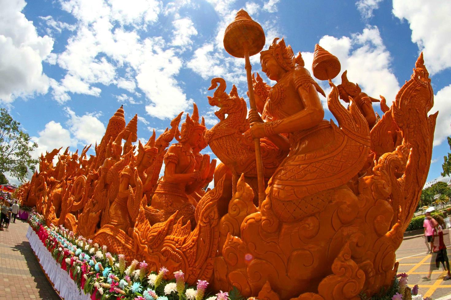 ljusvaxfestival i Ubon Ratchathani, Thailand foto