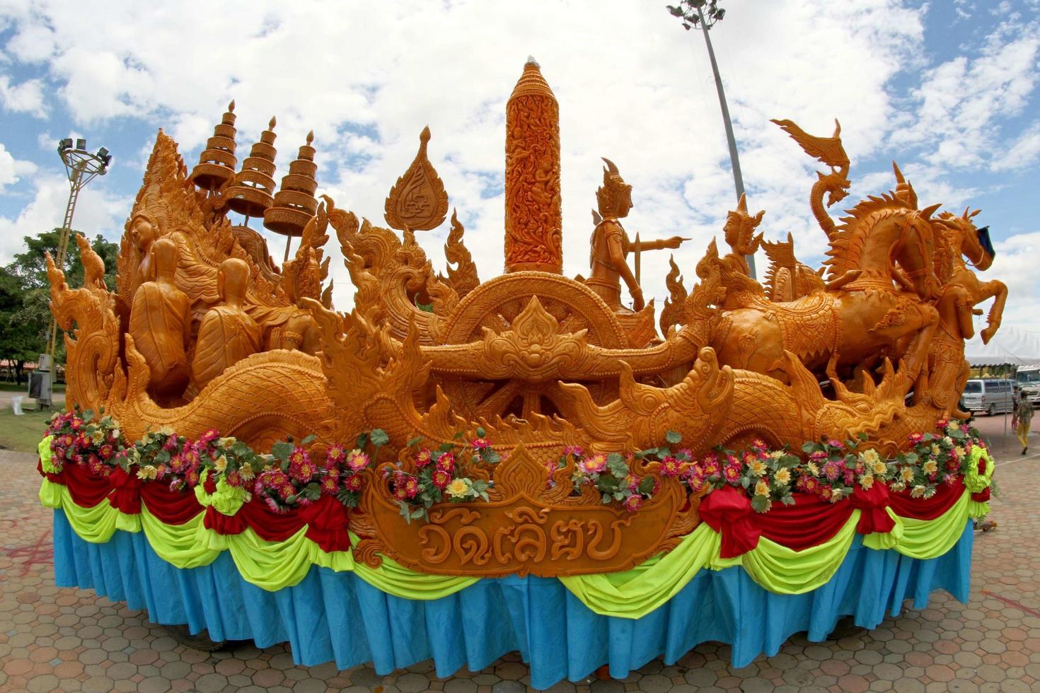 ljusvaxfestival i Ubon Ratchathani, Thailand foto