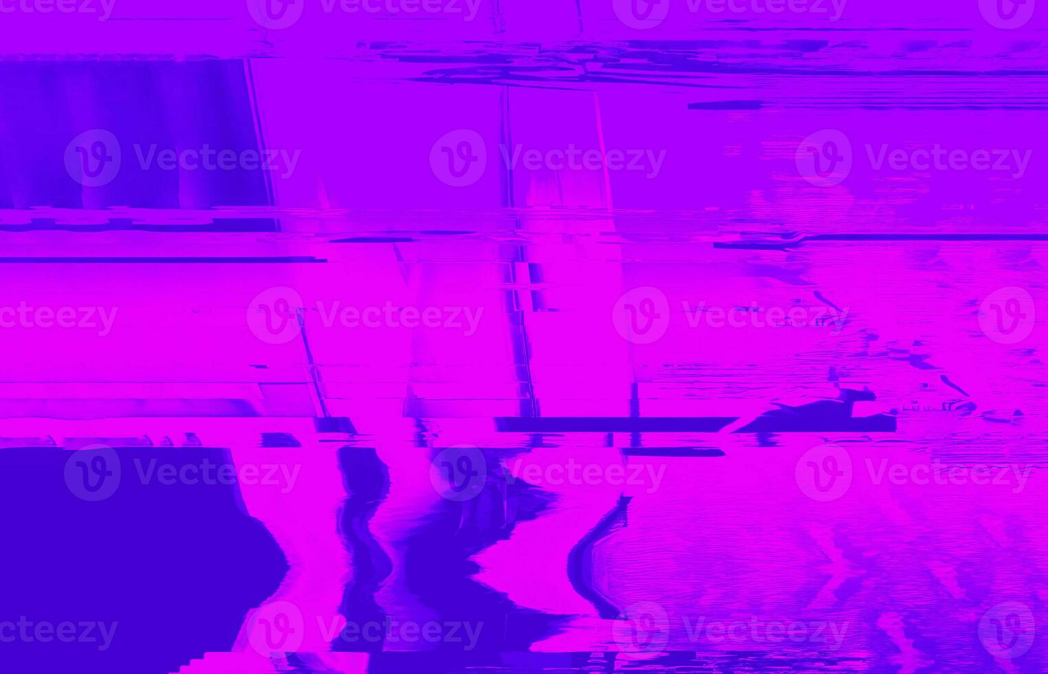 skada skärm glitchy dröm rosa och mörk blå Färg schema med interlaced förvrängd effekter, abstrakt konst med trogen och cyberpunk estetik foto