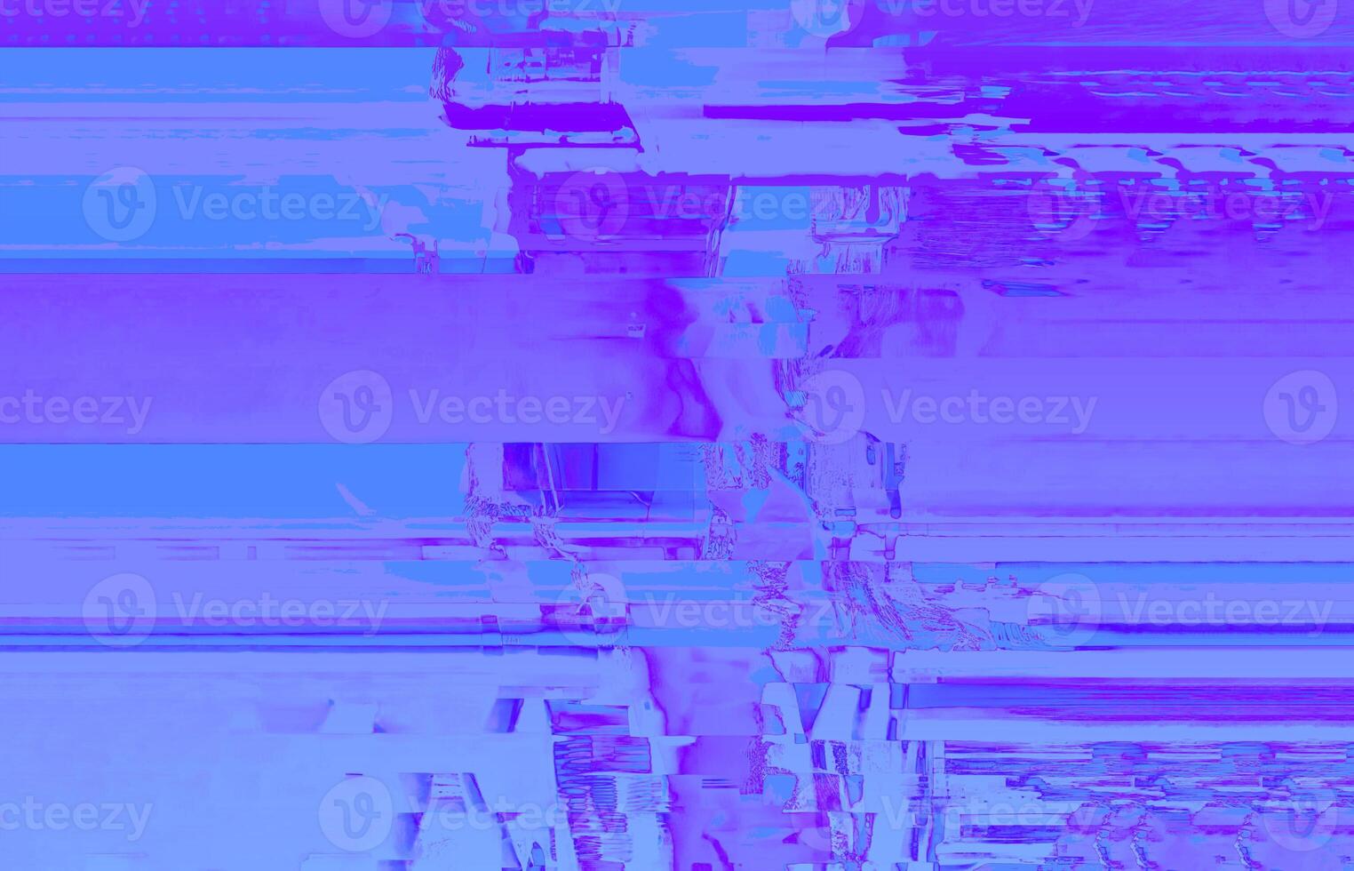 interlaced tekniskt fel abstrakt lila och himmel blå Färg schema med förvrängd texturer och trogen cyberpunk estetik för digital och skriva ut design, ai genererad foto