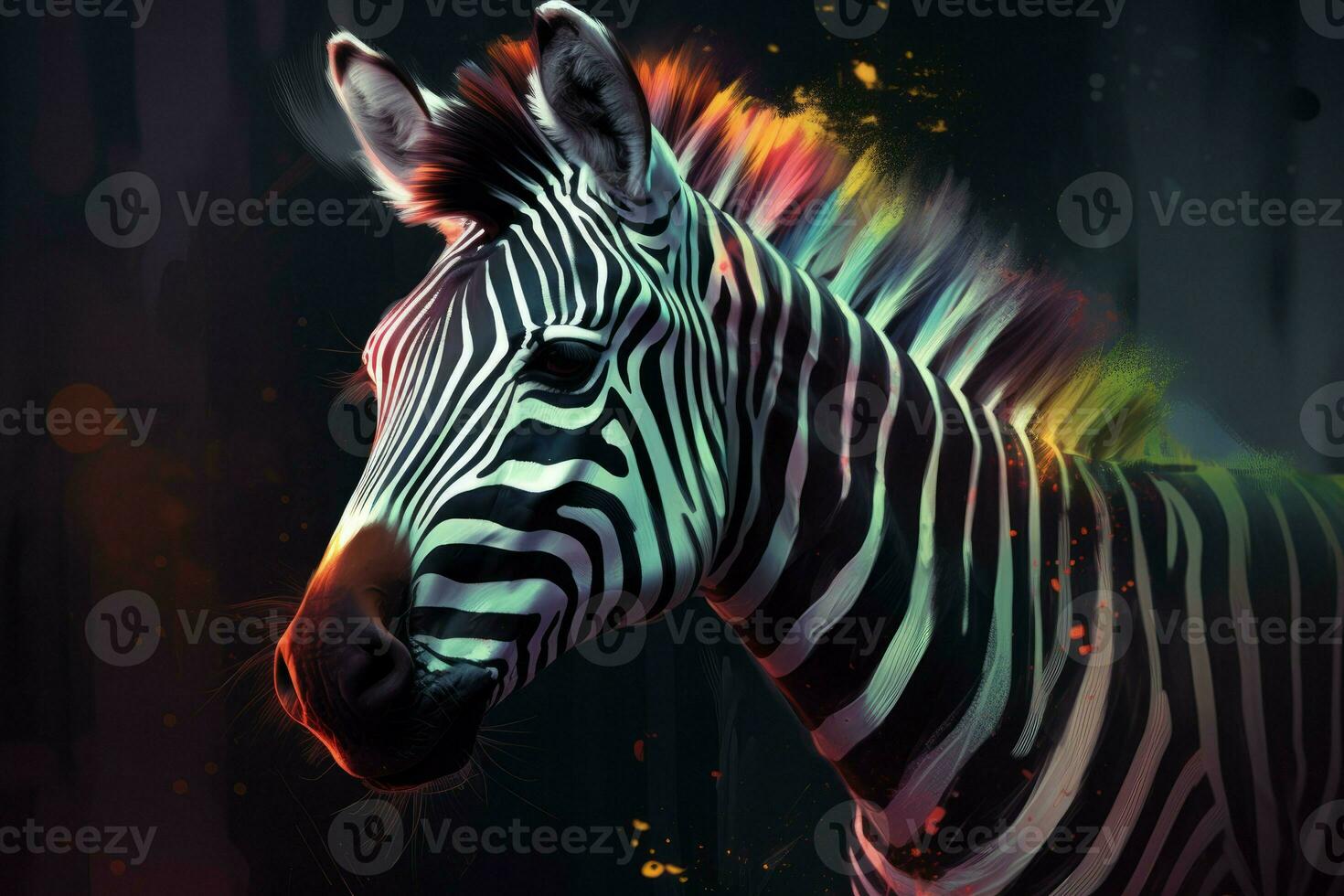 zebra närbild djur. generera ai foto