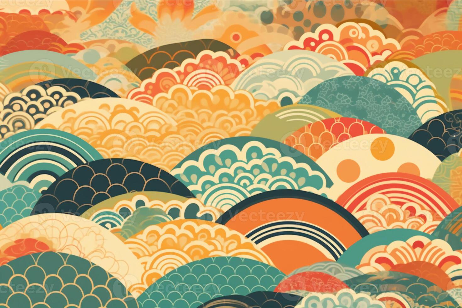 japansk - mönstrad sommar krusning bakgrund. ai generativ foto
