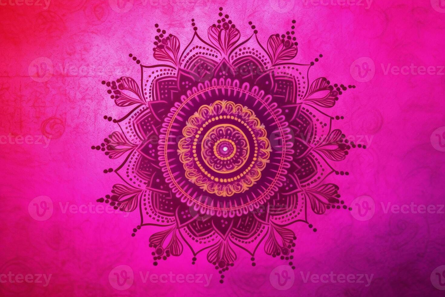 fuchsia crayola Färg bakgrund papper textur rangoli mönster målning. ai generativ foto