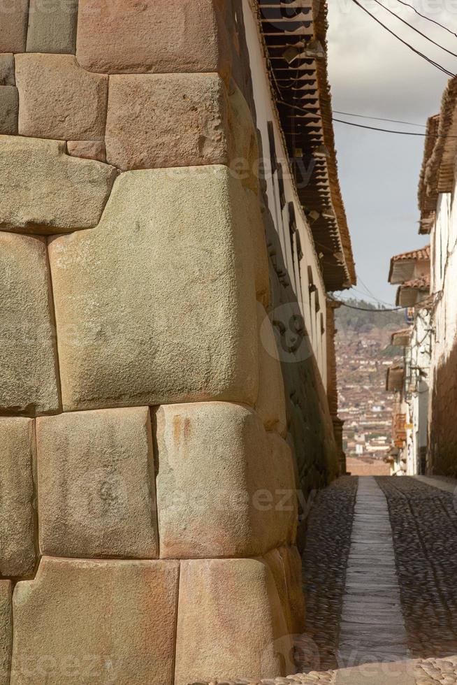 historisk gata i Cusco i Peru foto