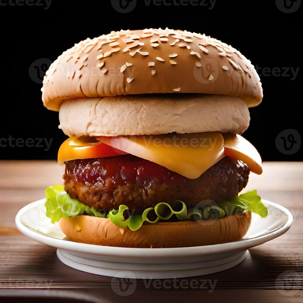 saftig burger med frites och dryck på en tabell ny stock bild kvalitet mat illustration skrivbordet wallpaper.ai generativ foto