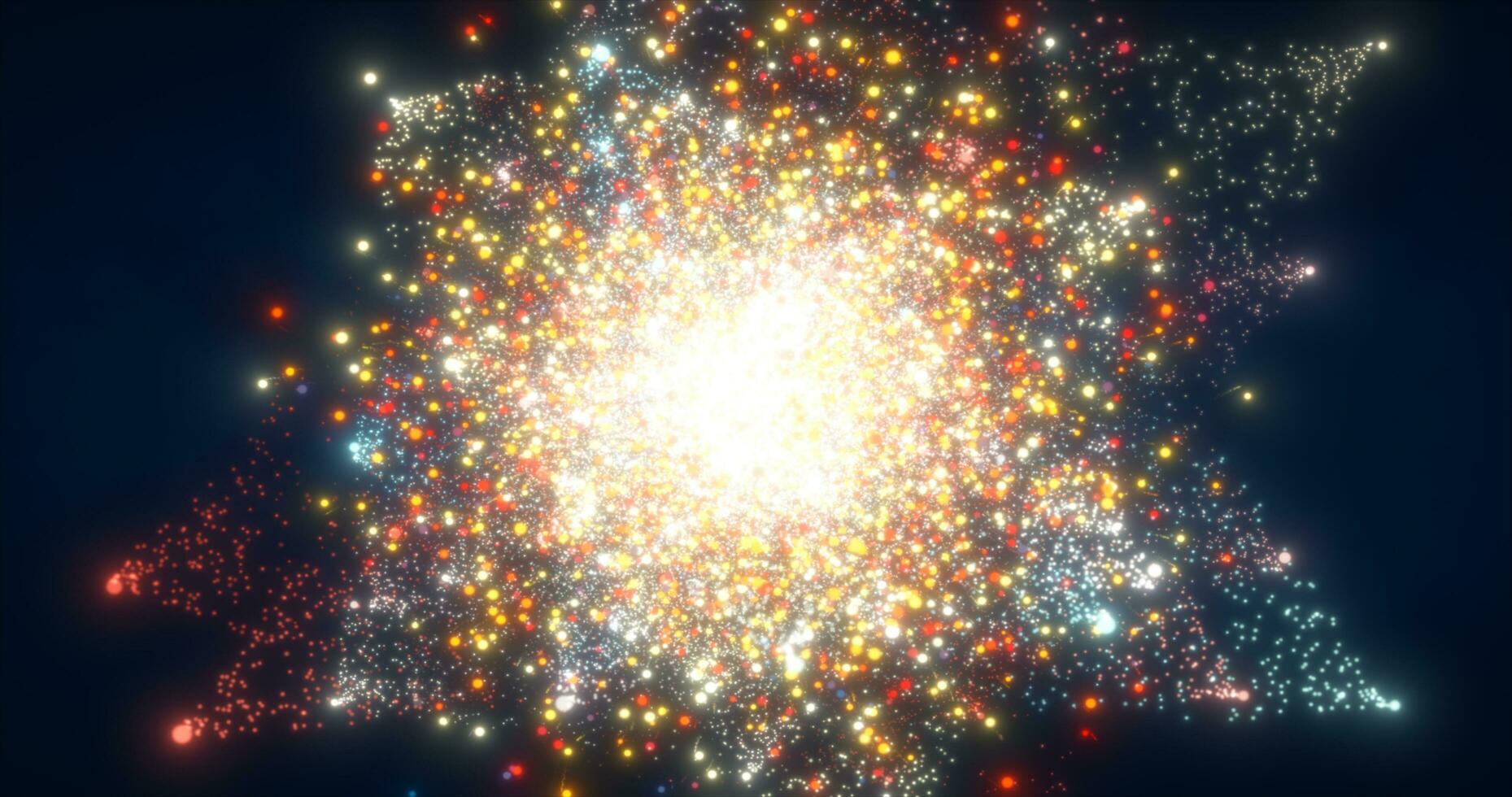 abstrakt lysande energi explosion eldig virvelvind fyrverkeri från magi partiklar abstrakt bakgrund foto