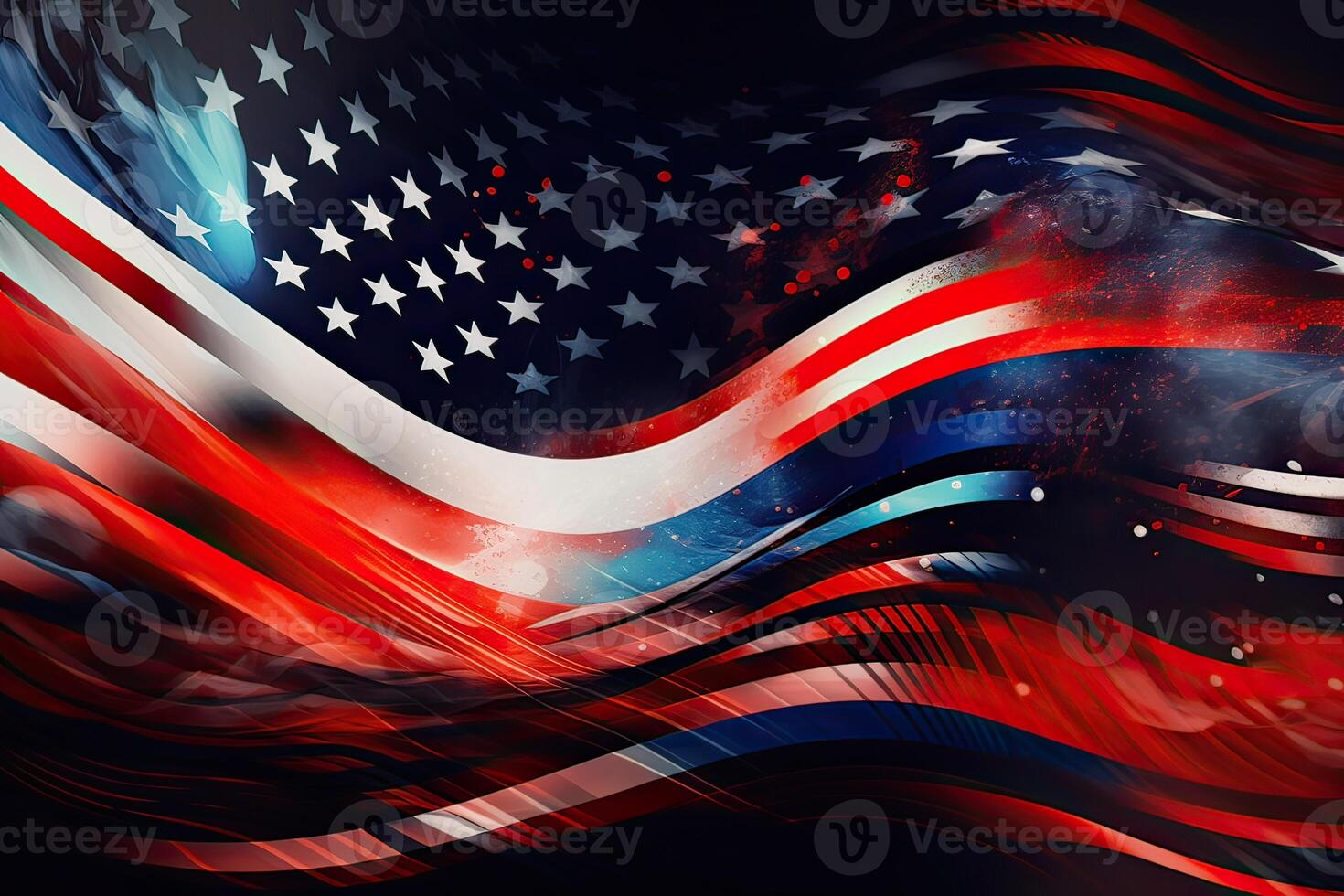 oberoende dag abstrakt bakgrund med element av de amerikan flagga i mörk blå färger foto