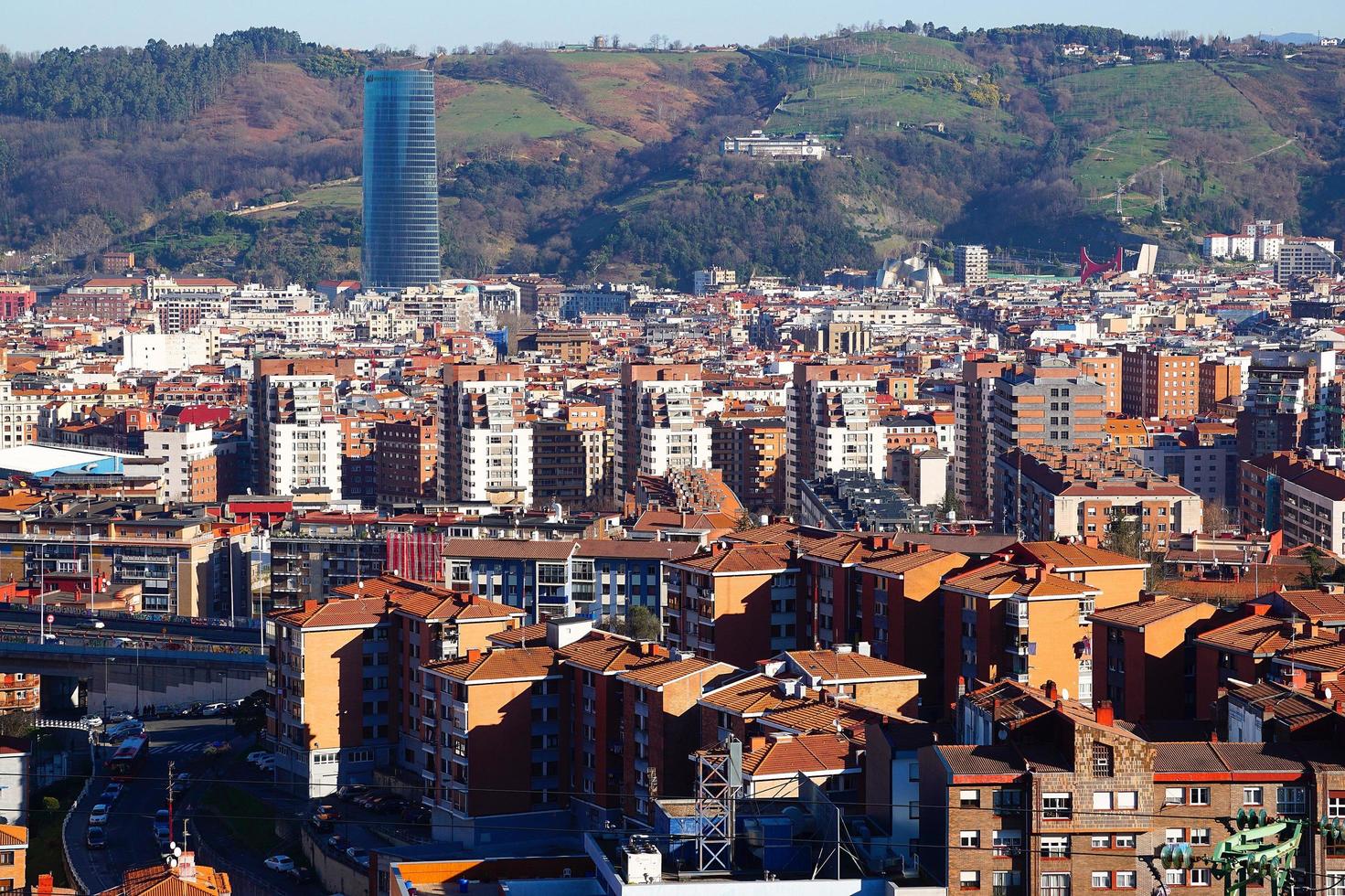 stadsbilden i bilbao city spanien resmål foto