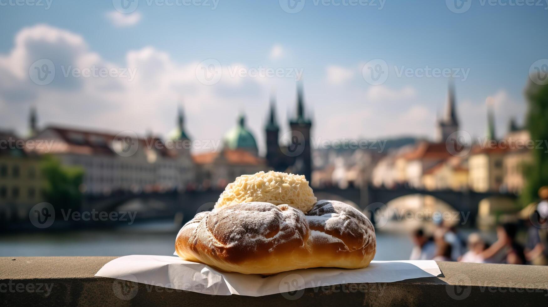 tjeck trdelnik i de hjärta av prag foto