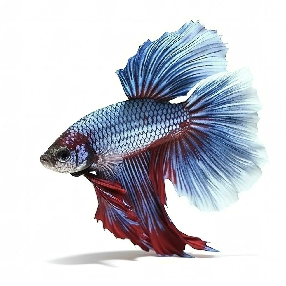 betta fisk isolerat på vit bakgrund, generera ai foto