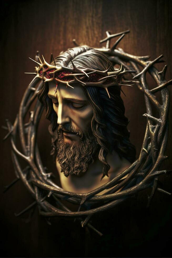 de krona av taggar av Jesus christ . ai generativ. foto