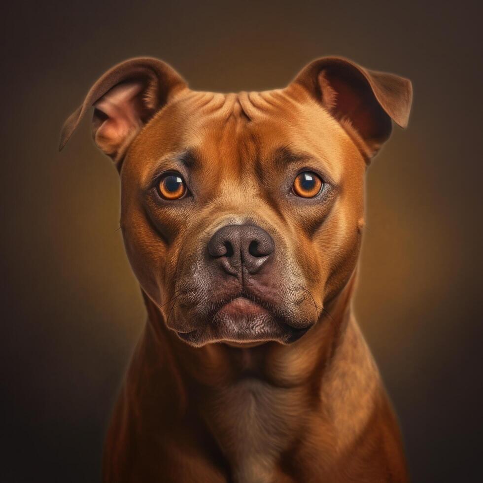 porträtt av en Staffordshire terrier hund. illustration ai generativ foto