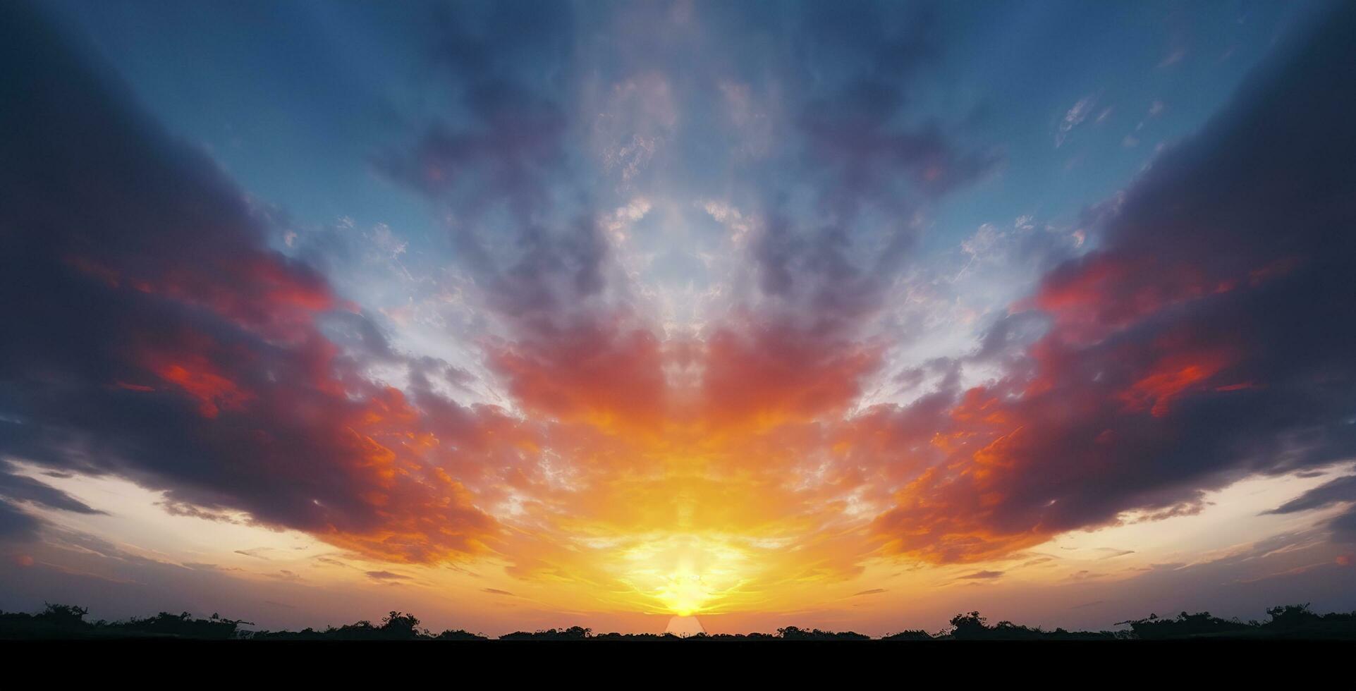 ljus handla om de himmel . paradis himmel . dramatisk natur bakgrund . resa av de själ . bakgrund himmel på solnedgång och gryning, generera ai foto