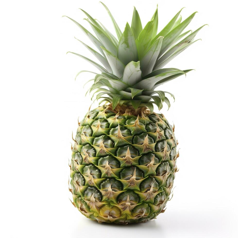 mogen ananas isolerat på vit bakgrund, generera ai foto