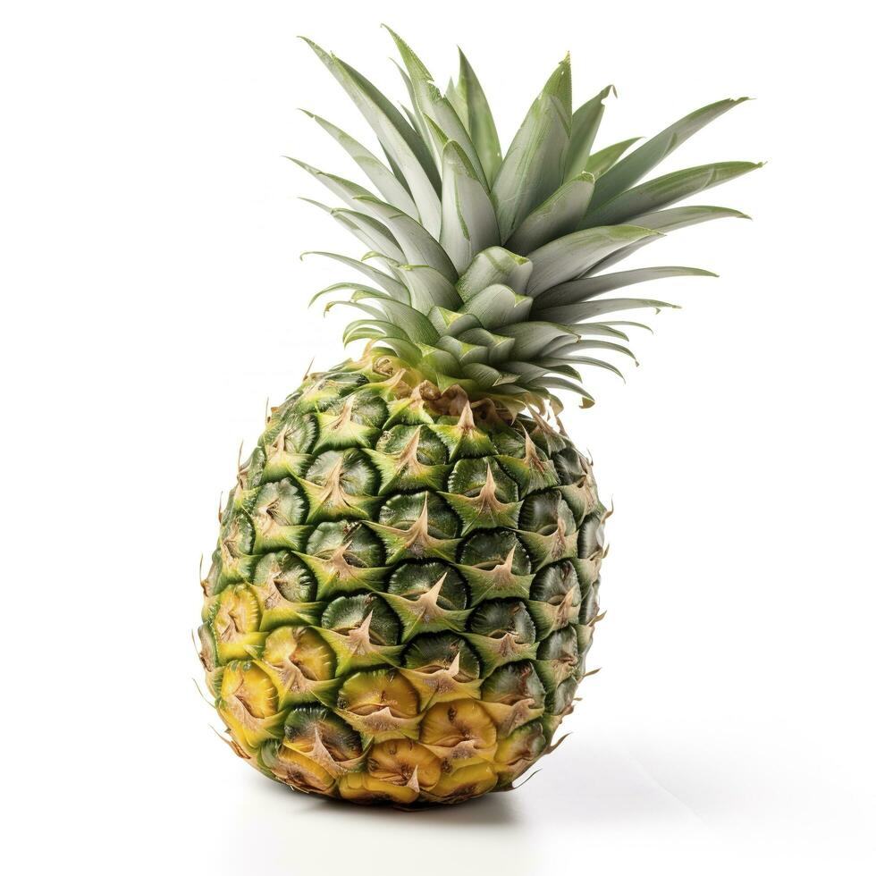 mogen ananas isolerat på vit bakgrund, generera ai foto