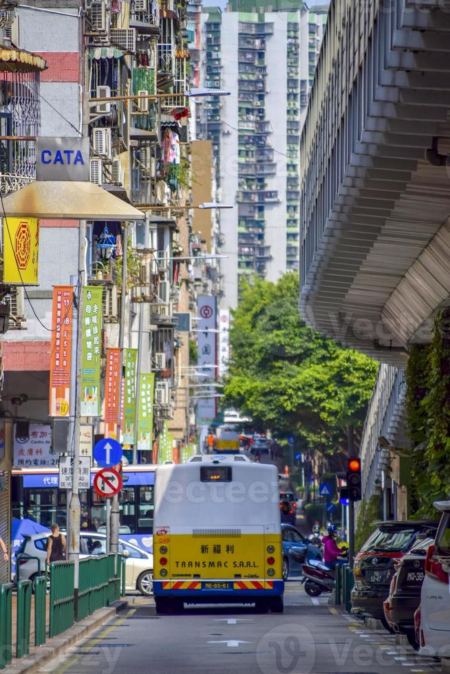 utsikt över en gata i Macao City, Kina, 2020 foto