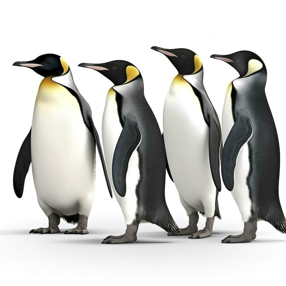 pingvin isolerat på vit bakgrund, generera ai foto