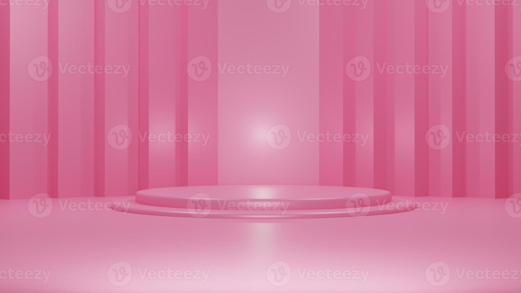 Tolkning 3d av rosa merchandise-skärm foto