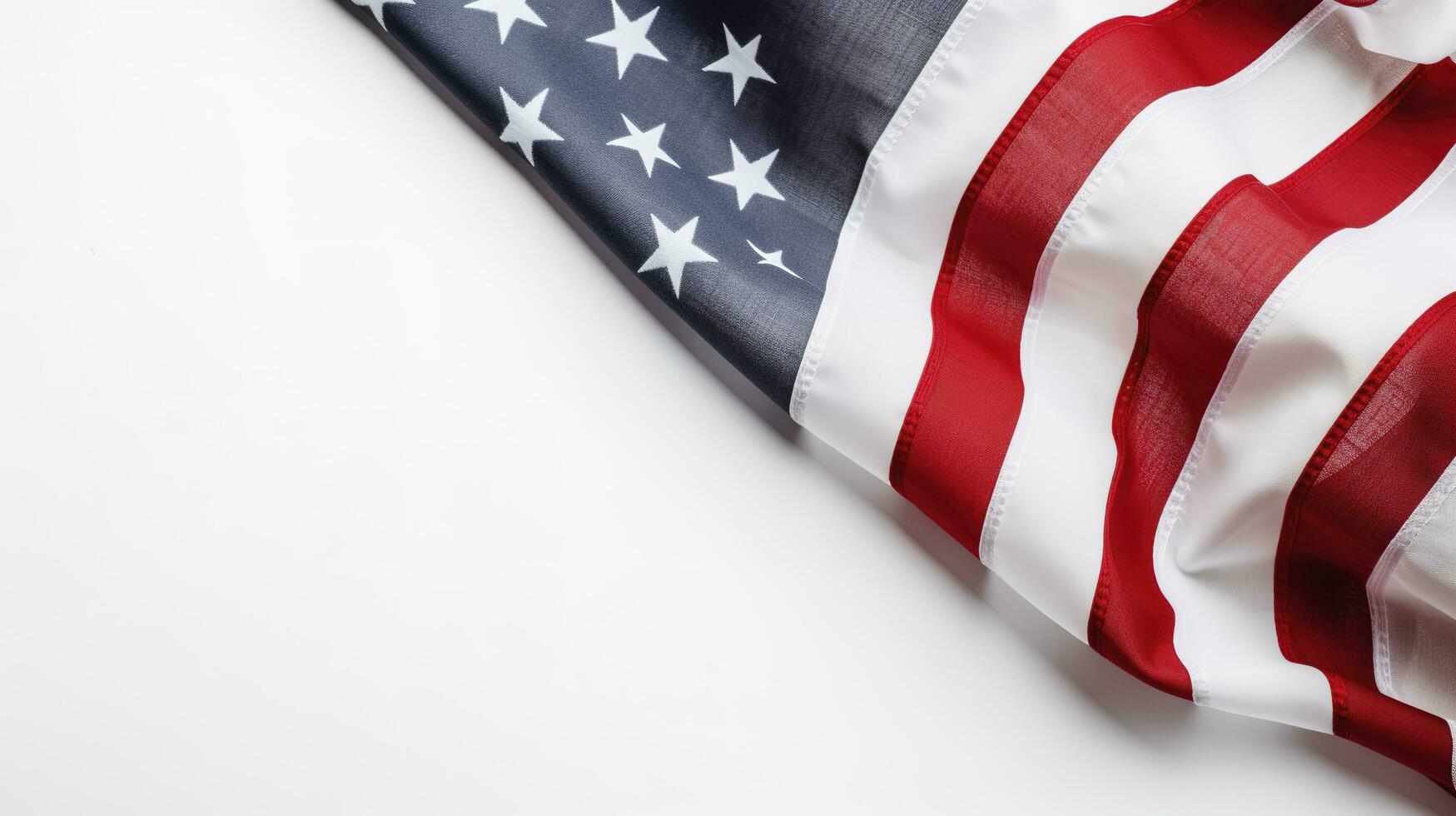 amerikan flagga gräns isolerat på vit bakgrund, generera ai foto