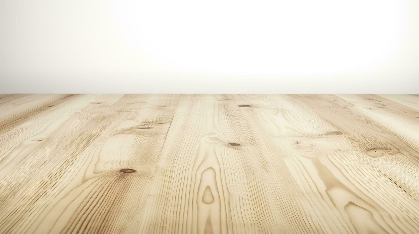 tömma trä tabell på isolerat vit bakgrund med visa montage för produkt, generera ai foto