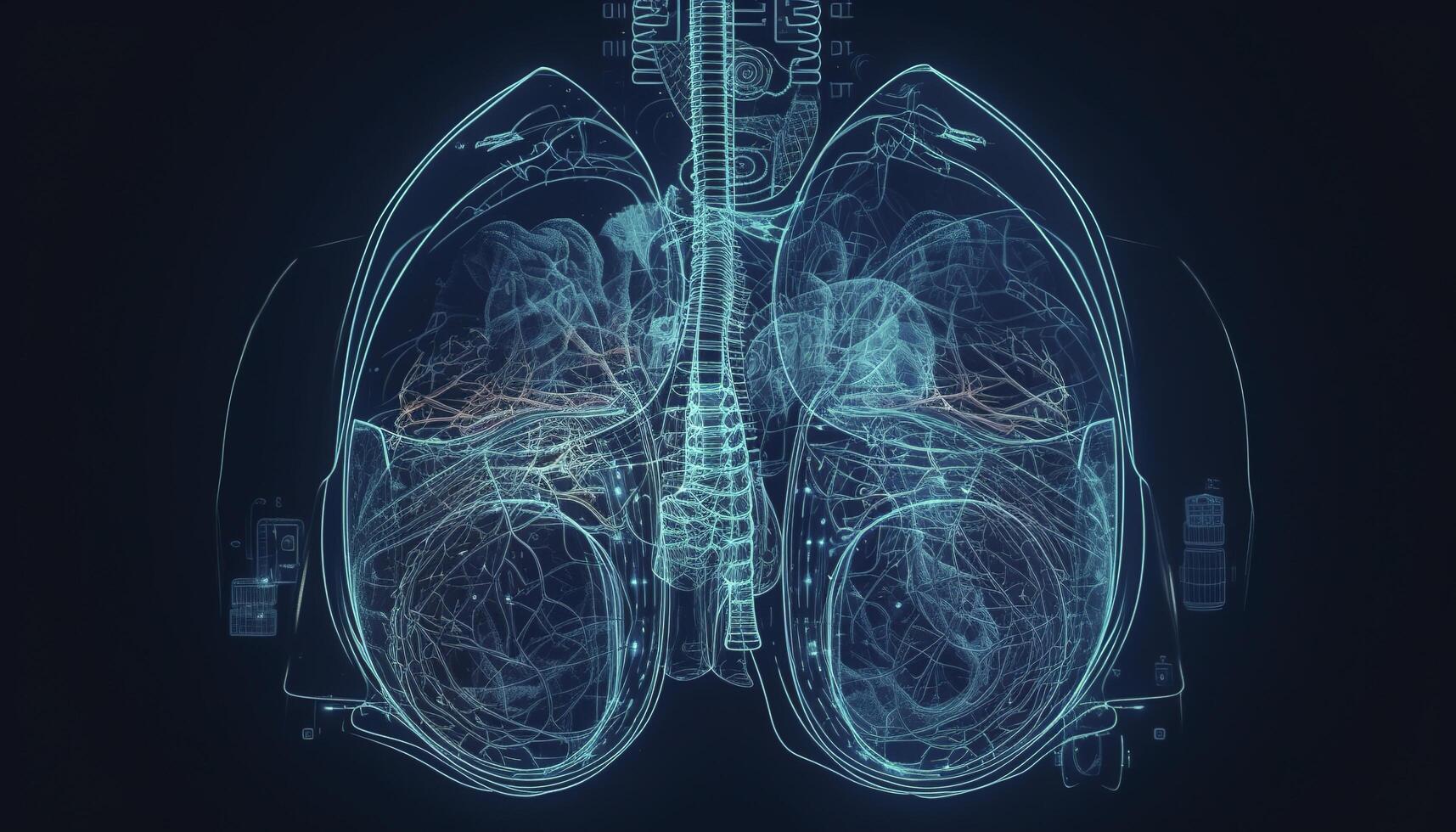 rökig lungor av en rökare på en mörk bakgrund isolera medicinsk begrepp 3d illustration generativ ai foto