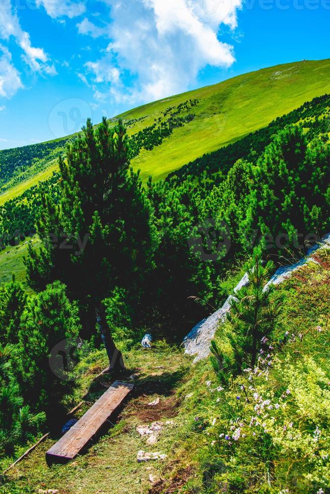 landskap på Monte Altissimo di Nago i Trento, Italien foto