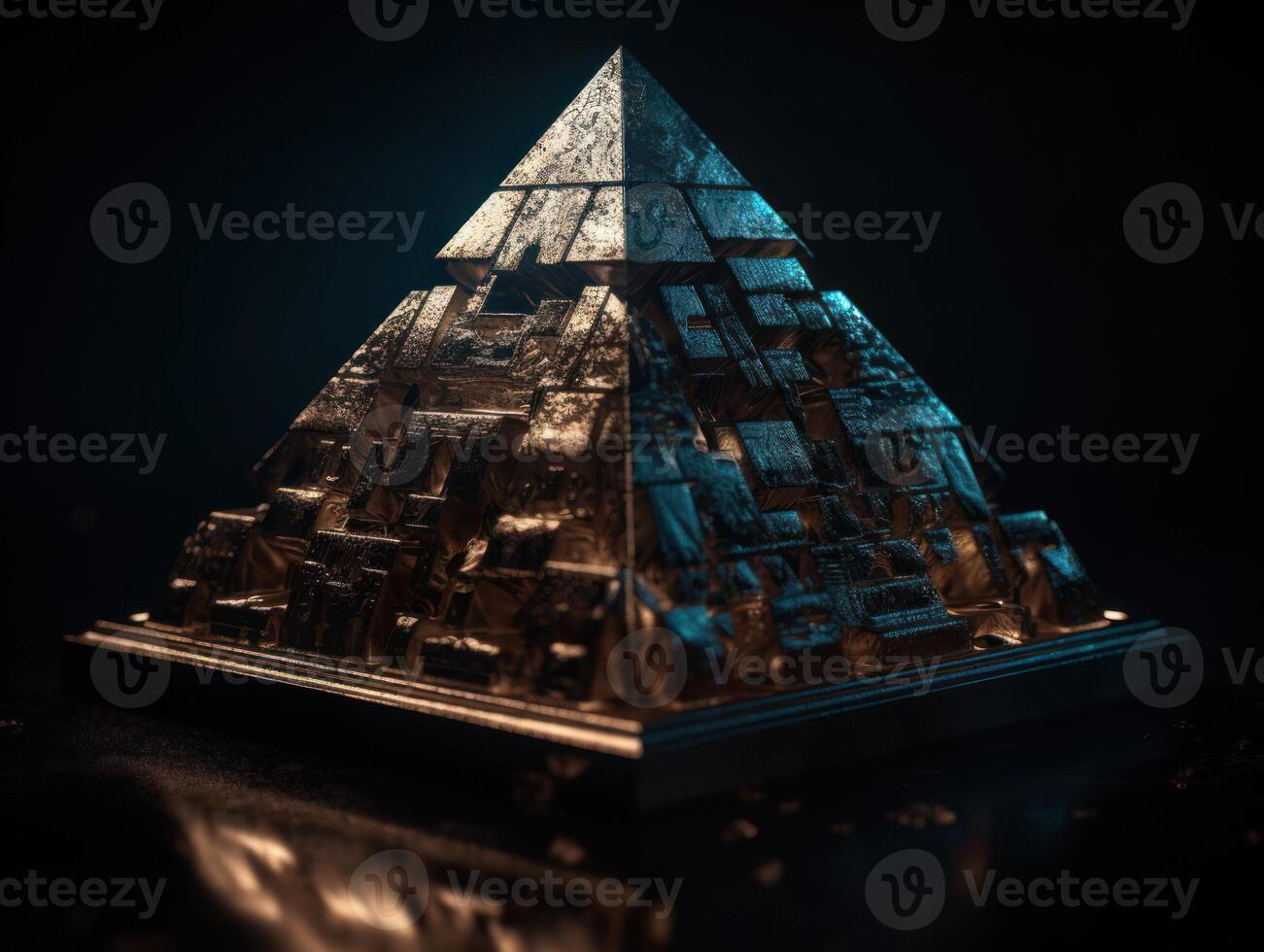 trogen abstrakt pyramid geometrisk bakgrund skapas med generativ ai teknologi foto