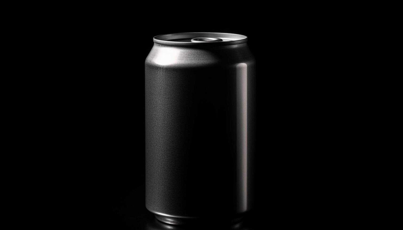 skinande metall burk innehar uppfriskande cola, perfekt för dricka genererad förbi ai foto