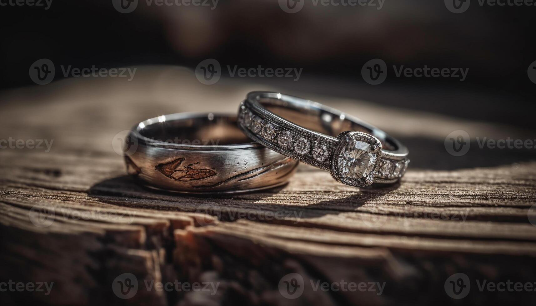 skinande guld bröllop ringa symboliserar evig kärlek genererad förbi ai foto
